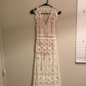 Crotchet white dress